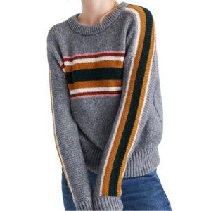 Madewell Striped Heath Pullover Wool/Alpaca Blend Sweater Sz L